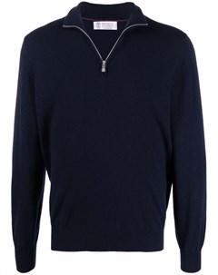 Кашемировый свитер с воротником на молнии Brunello cucinelli