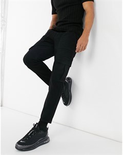 Черные джинсы с карманами карго Asos design