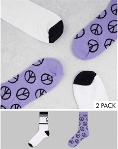 Набор из 2 пар спортивных носков со знаком пацифика Asos design