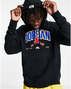 Худи черного цвета с вышитым логотипом в университетском стиле Nike Jumpman Jordan