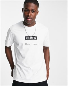 Белая футболка свободного кроя с фирменной надписью в квадрате по центру Levi's®