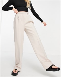 Серо коричневые брюки со складками спереди x Vivian Hoorn Na-kd