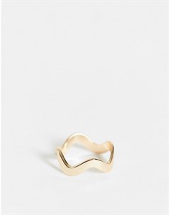 Золотистое кольцо волнистой формы Asos design