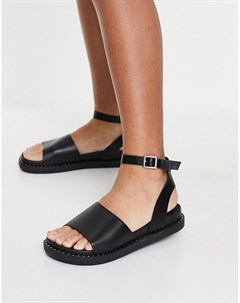 Черные сандалии на толстой подошве с ремешком на щиколотке Glamorous