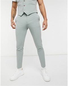 Супероблегающие брюки шалфейно зеленого цвета Wedding Asos design