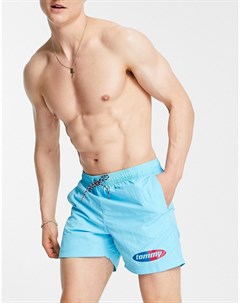 Голубые шорты для плавания с логотипом Tommy hilfiger