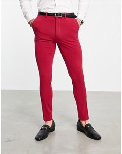 Красные костюмные брюки супероблегающего кроя Asos design