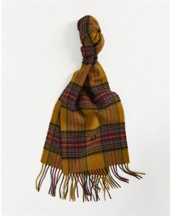 Светло коричневый шарф в шотландскую клетку Stewart Fred perry