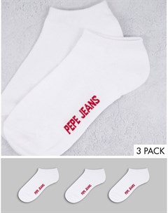 Набор из 3 пар спортивных носков белого цвета Rosalie Pepe jeans