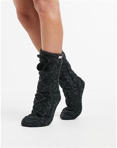 Серые носки с флисовой подкладкой и помпонами Ugg