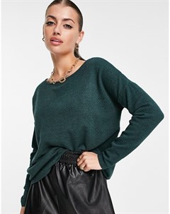 Зеленый трикотажный пуловер с длинными рукавами Brenda Only