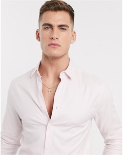 Зауженная оксфордская рубашка розового цвета Asos design