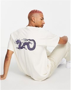 Oversized футболка с принтом дракона на спине HNR LD Honour
