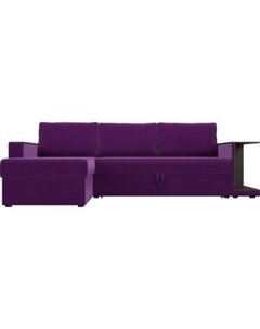 Угловой диван Атланта С микровельвет фиолетовый левый угол Артмебель