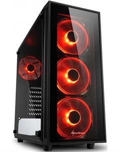 Игровой корпус TG4 red led чёрный ATX закаленное стекло fan 3x120 мм 1x120 мм 2xUSB 3 0 audio Sharkoon
