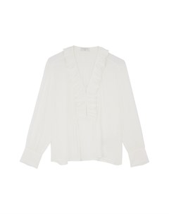 Белая блузка с оборками Sandro