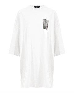 Белая футболка с черным принтом в виде штрихкода Balenciaga