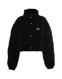 Укороченная дутая куртка черного цвета Prada