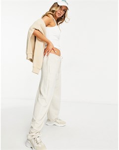 Свободные льняные брюки светло бежевого цвета в винтажном стиле Asos design