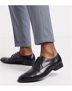 Черные туфли дерби для широкой стопы из искусственной кожи Asos design