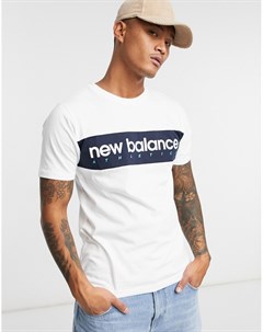 Белая футболка с логотипом в форме полосы New balance
