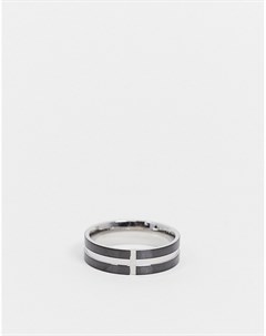Кольцо из нержавеющей стали с крестом черного и серебристого цвета Asos design