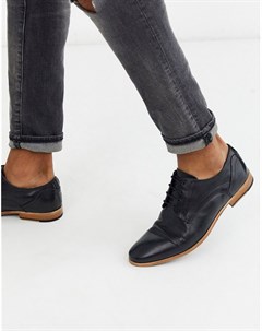 Черные кожаные туфли на шнуровке Asos design