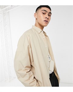 Светло коричневая рубашка extreme oversized в винтажном стиле Asos design