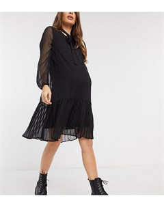 Черное плиссированное свободное платье Mamalicious Maternity
