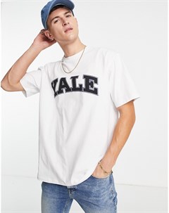 Oversized футболка белого цвета с принтом Yale на груди и спине Topman