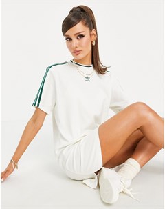 Кремовое платье рубашка с логотипом Tennis Luxe Adidas originals