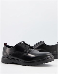 Блестящие туфли черного цвета на шнуровке Cog Base london