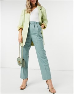 Зеленые прямые брюки с завышенной талией & other stories