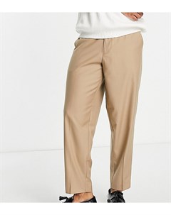 Oversized брюки в строгом стиле светло коричневого цвета New look