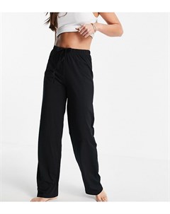 Прямые пижамные брюки из трикотажа черного цвета ASOS DESIGN Tall Asos tall