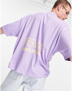 Фиолетовая oversized футболка с графическим принтом Asos design