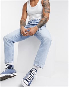 Голубые выбеленные суженные к низу джинсы свободного кроя Asos design