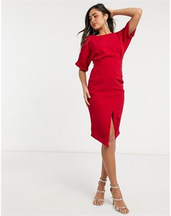 Красное зауженное платье миди Asos design