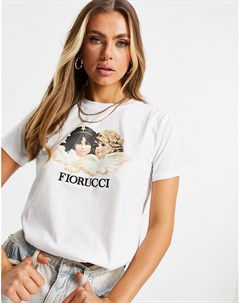 Белая футболка с принтом ангелов в винтажном стиле Fiorucci