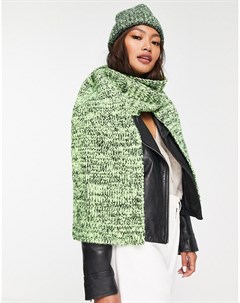 Черно зеленый длинный шарф из смесовой пряжи Asos design