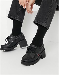 Черные кожаные туфли на каблуке Klio Kickers