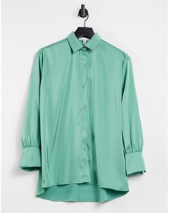 Зеленая рубашка с длинными манжетами Pretty lavish