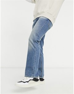 Синие выбеленные джинсы с легким клешем Asos design
