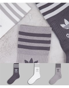 Набор из 3 пар серых носков средней длины Adidas originals