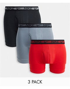 Набор из 3 боксеров брифов красного серого черного цвета Flex Micro Nike