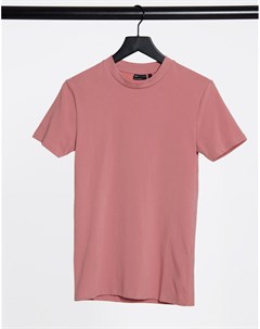 Розовая обтягивающая футболка из органического хлопка Asos design