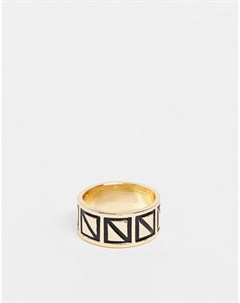 Эксклюзивное золотистое кольцо с гравировкой Exclusive Designb london curve