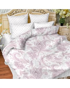 Комплект постельного белья 1 5 спальный Pallazio белый с розовым Balimena