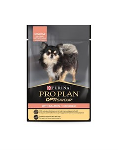 Для взрослых собак с чувствительным пищеварением кусочки в соусе с лососем 85 г Purina pro plan (паучи)