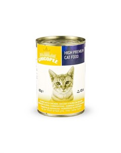 Cat Chunks Chicken консервы для кошек всех возрастов с кусочками курицы в соусе 400 г Chicopee